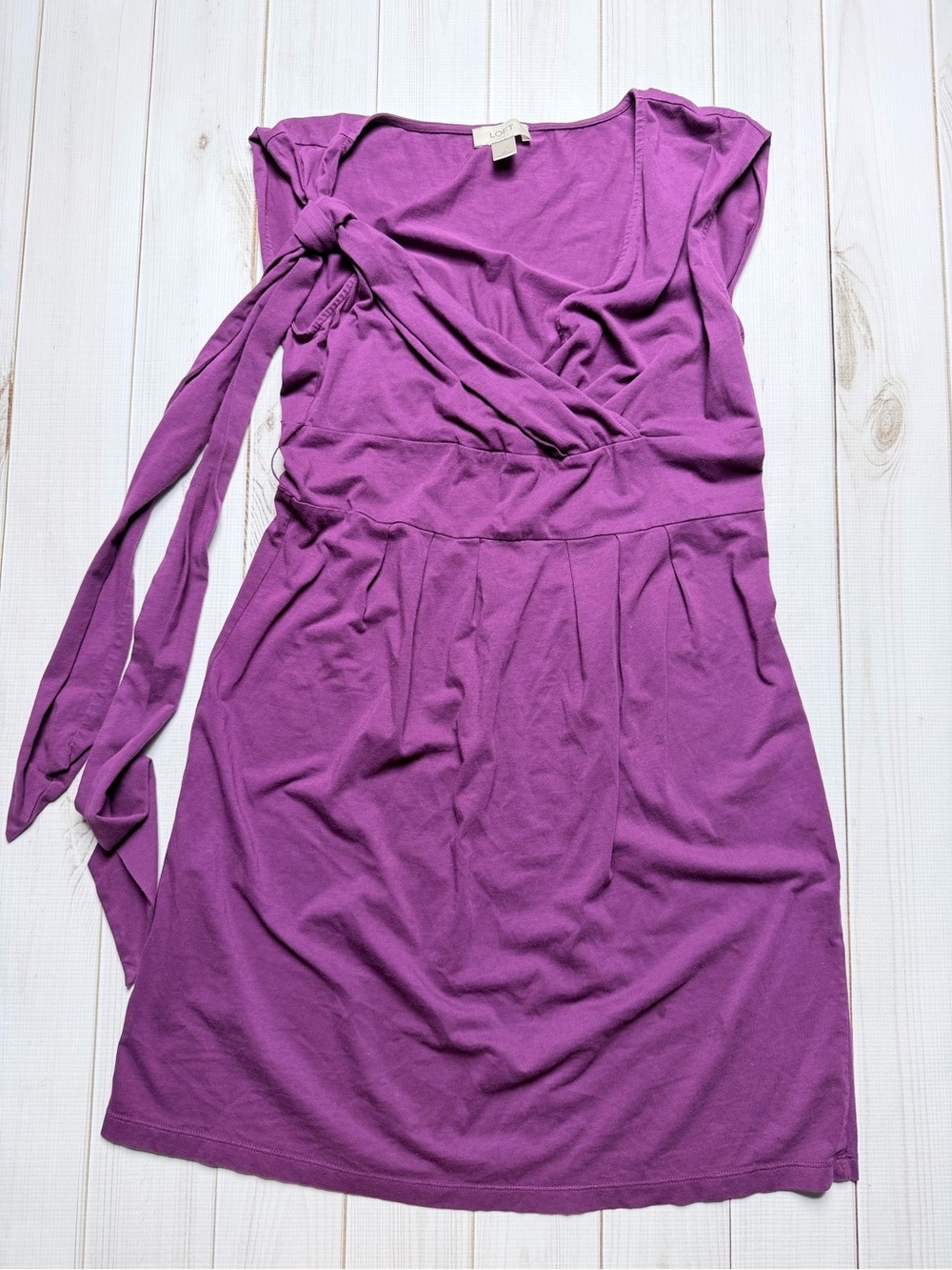 LOFT Purple One-Shoulder Tie Dress